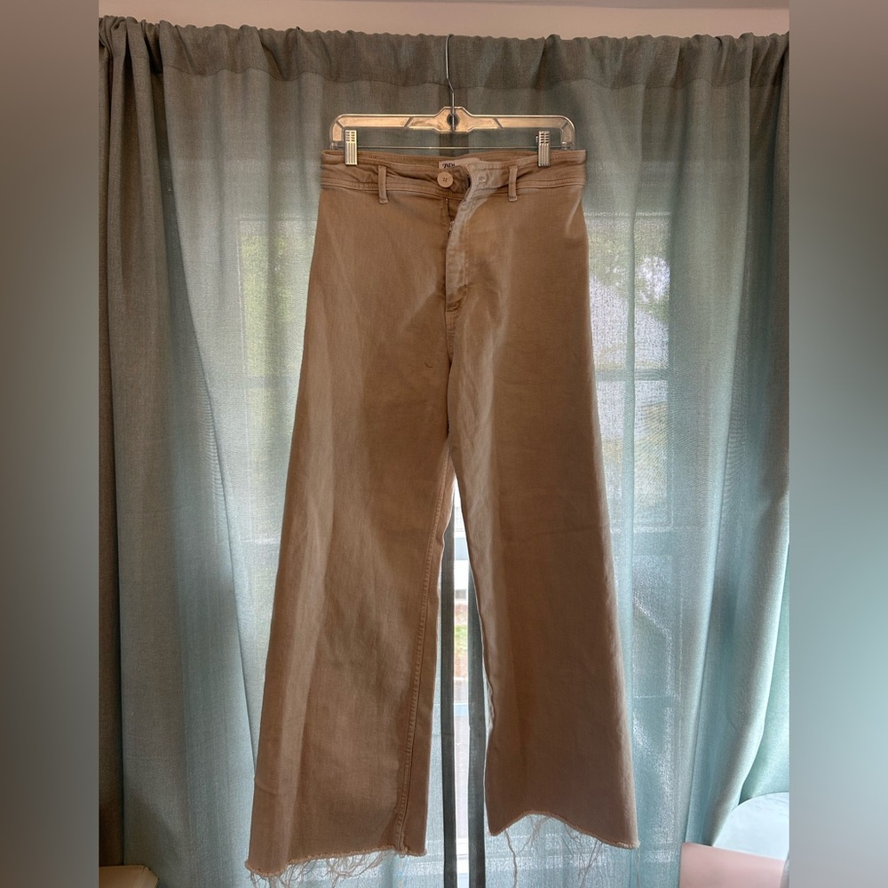 Tan Wide-Leg Jeans